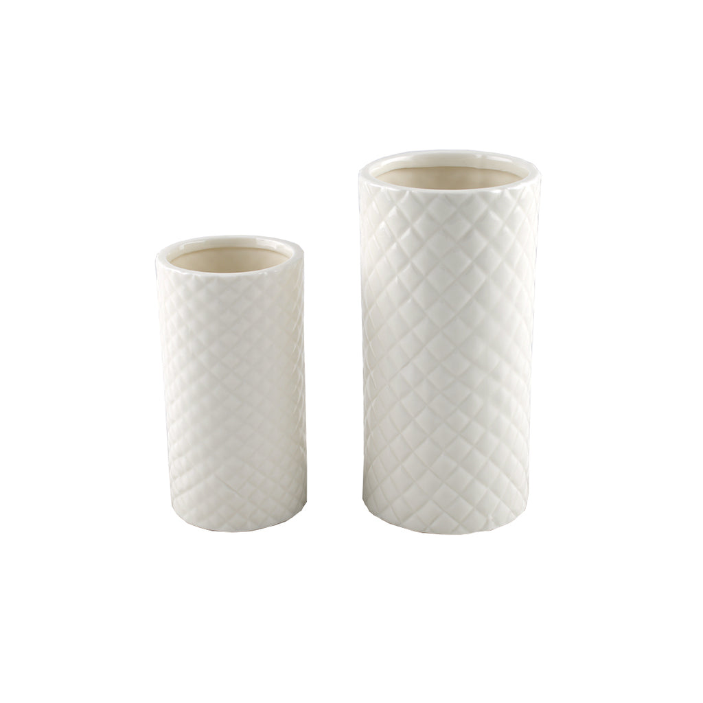 Ceramic Detailed Cylinder Vase