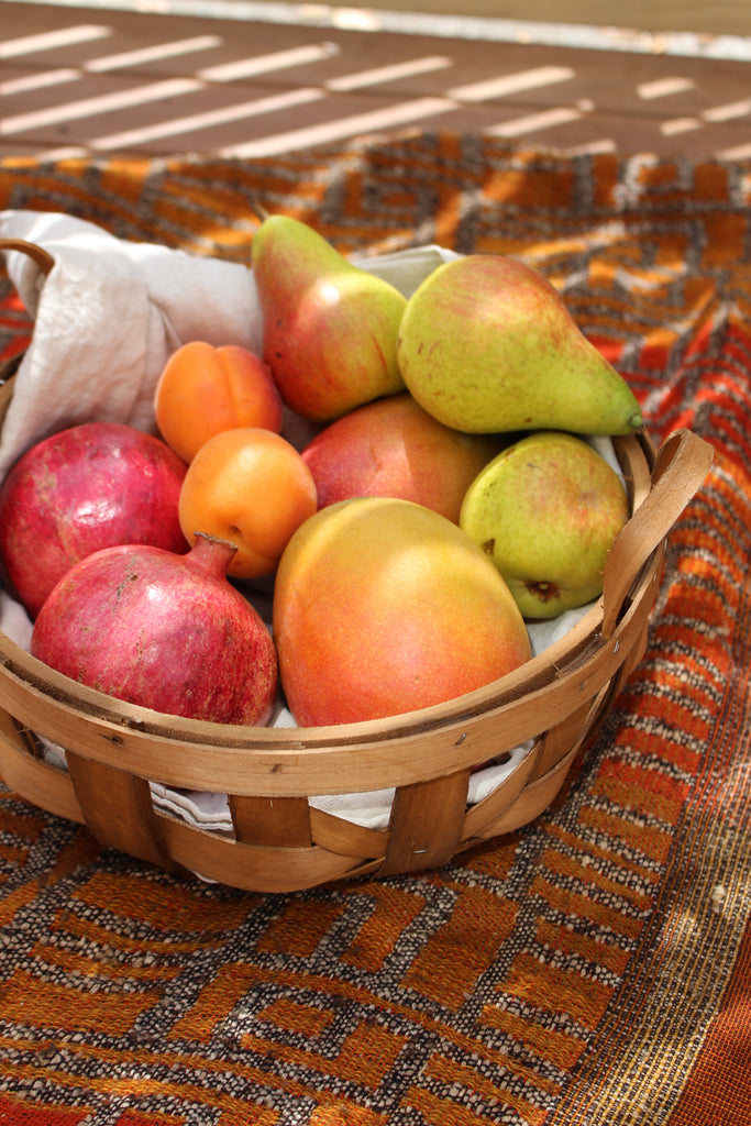 Wide Woven Round Wooden Baskets