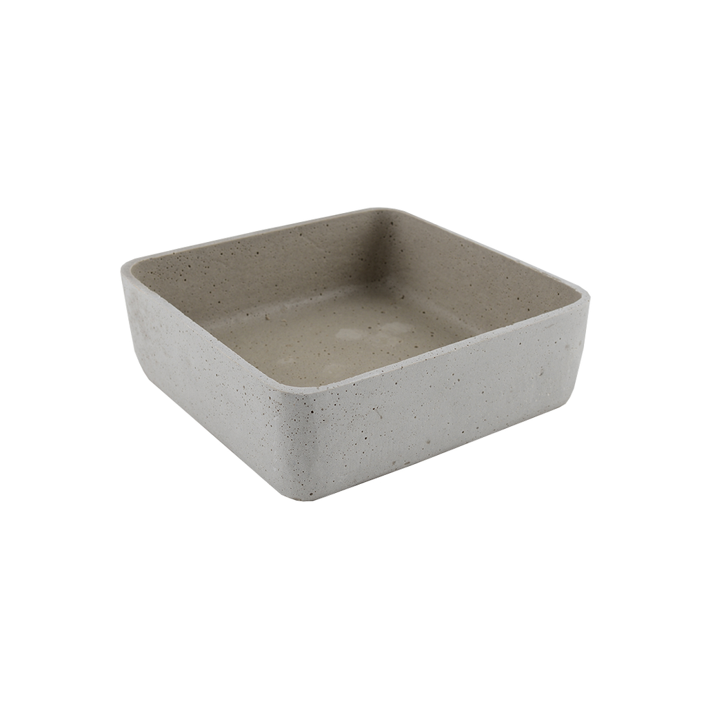 Concrete Look Rounded Square Bowl