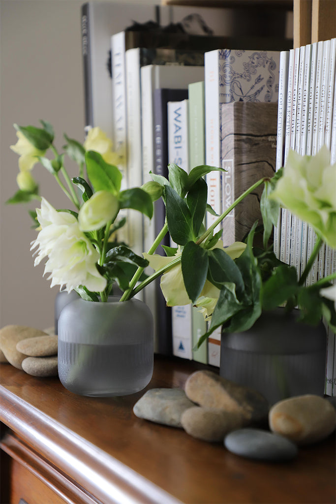 Glass Small Cut Line Vase