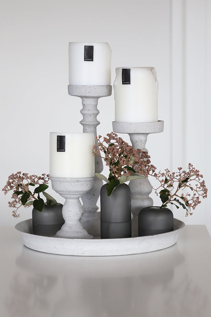 Concrete Look Candle Stands