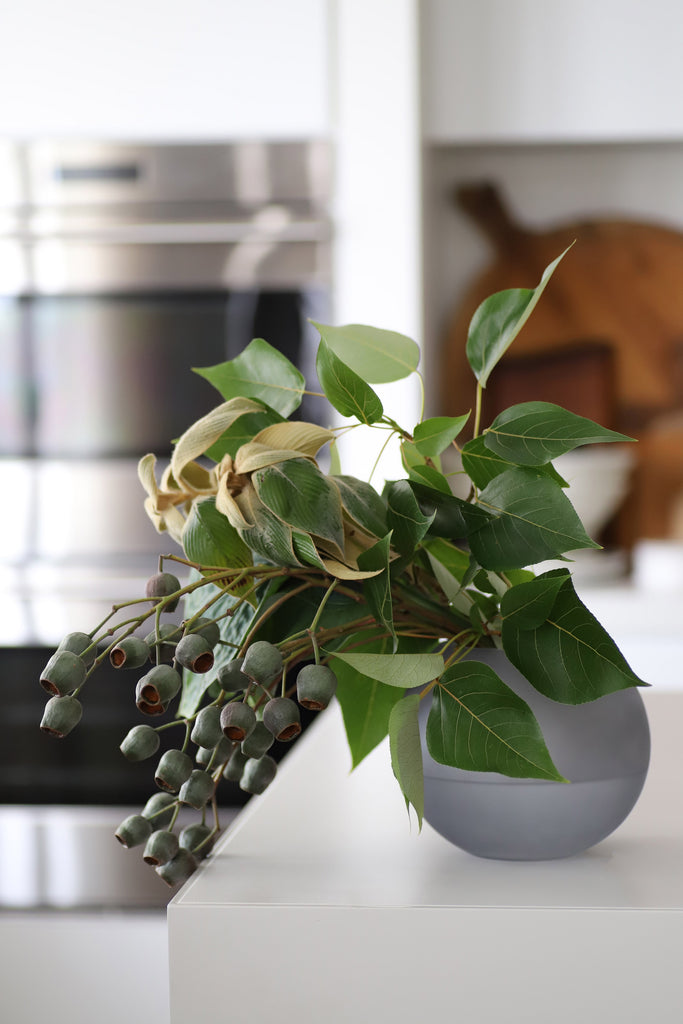 Glass Frosted Fisbowl Vase