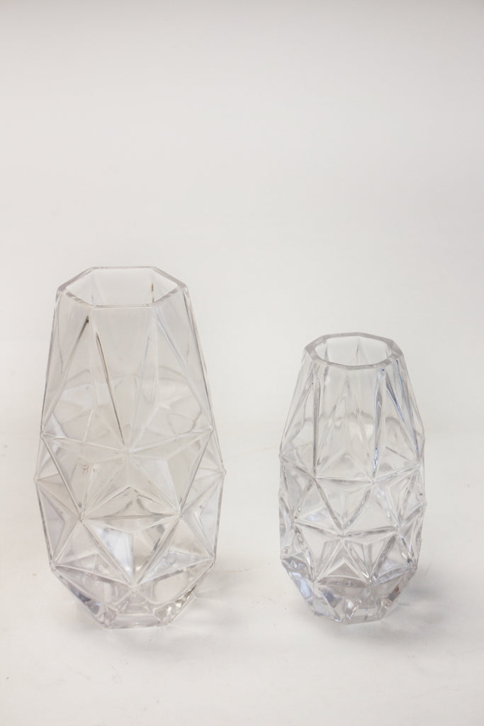 Glass Cut Geometric Vase