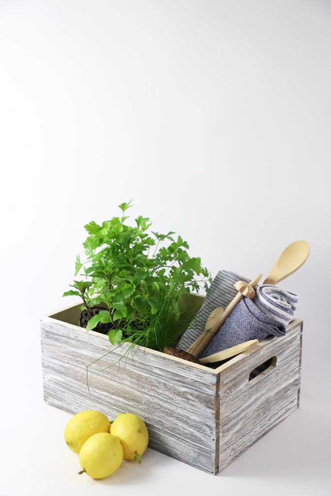 Whitewash Solid Wooden Crate